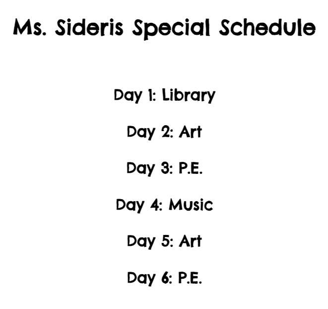 Special Schedule